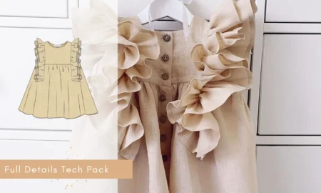 PDF Tech Pack For Girl Ruffle Dress